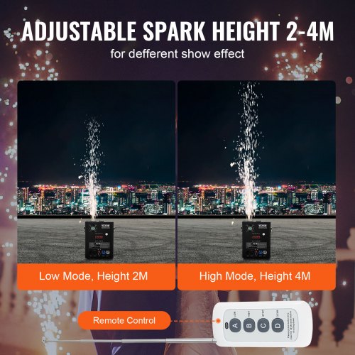 Cold Spark Machine 500W Output Fireworks Controller 6613ft Adjustable