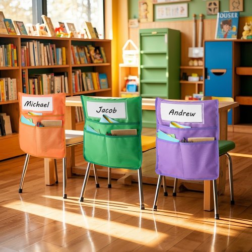 Chair Pockets for Classroom 24 Pack 18 x 20 Inches Chairback Buddy Pocket