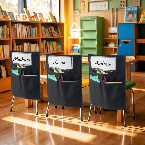 Chair Pockets for Classroom 12 Pack 18 x 20 Inches Chairback Buddy Pocket