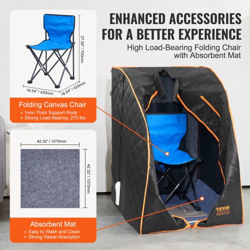 Portable Sauna Tent 1050W Personal Sauna Kit for Home Spa Detoxify