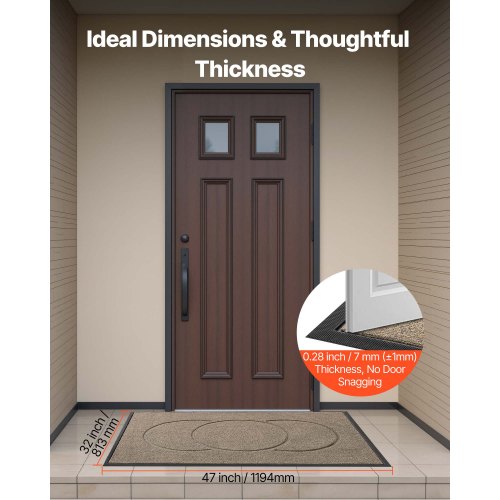 Front Door Mat 47 x 32 in Commercial Floor Mat for Indoor and Outdoor