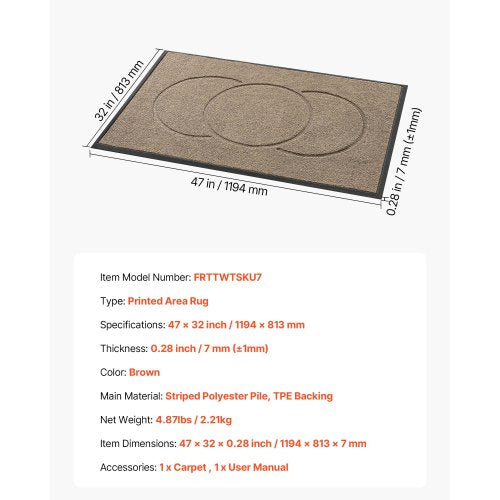 Front Door Mat 47 x 32 in Commercial Floor Mat for Indoor and Outdoor