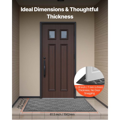 Front Door Mat 61.5 x 36 in Commercial Floor Mat for Indoor and Outdoor