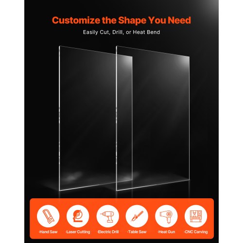 Plexiglass Acrylic Sheets 2Pack Plastic Sheet 24 x 48 Inch 18 Inch Thick