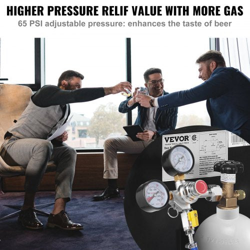 Double Gauge Regulator CO2 Regulator Gauge with 060PSI Heavy Duty CO2
