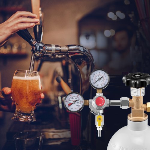 Double Gauge Regulator CO2 Regulator Gauge with 060PSI Heavy Duty CO2