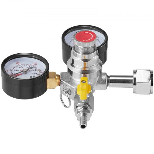 Double Gauge Regulator CO2 Regulator Gauge with 060PSI Heavy Duty CO2