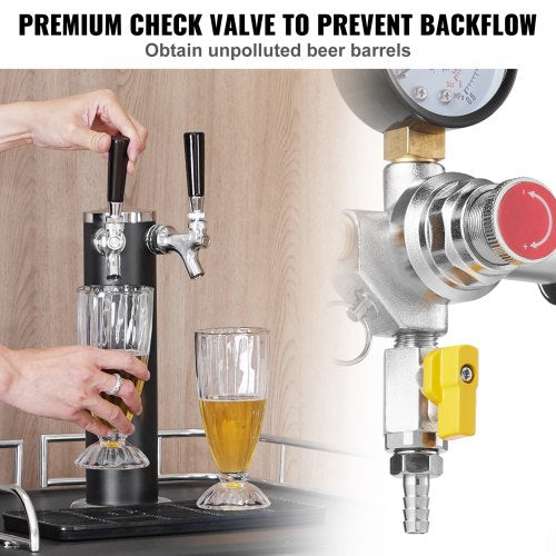 Triple Gauge Regulator CO2 Regulator Gauge with 060PSI Heavy Duty CO2