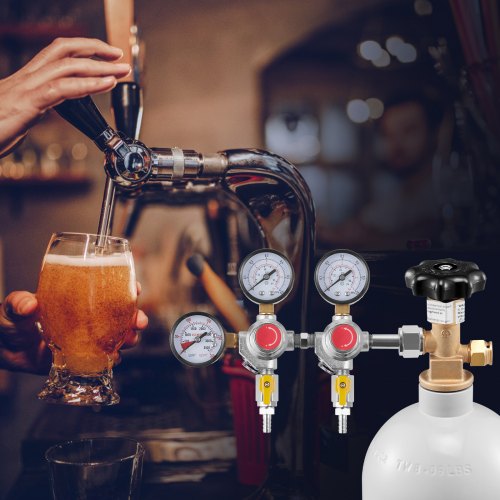 Triple Gauge Regulator CO2 Regulator Gauge with 060PSI Heavy Duty CO2