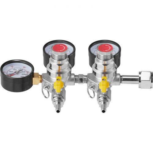 Triple Gauge Regulator CO2 Regulator Gauge with 060PSI Heavy Duty CO2