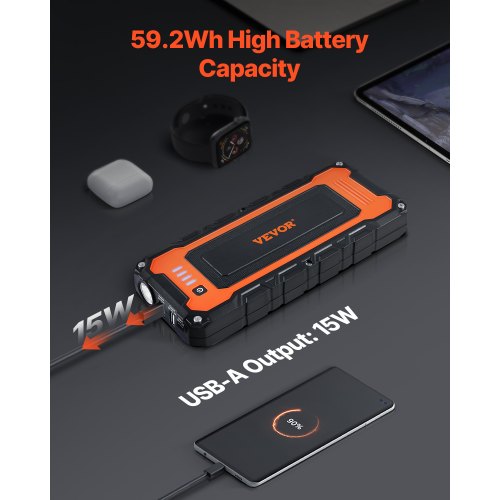 Jump Starter 3000A Peak Car Battery Starter Power Pack Portable Battery
