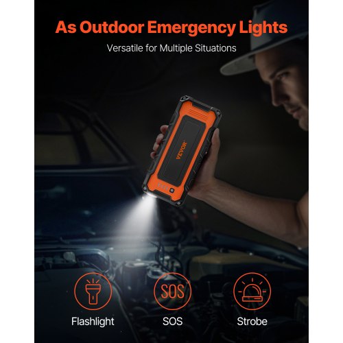 Jump Starter 3000A Peak Car Battery Starter Power Pack Portable Battery