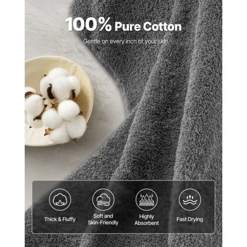 6Piece Towel Set 600 GSM 100 Cotton Towels for Bathroom 2 Bath Towels 2