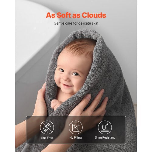 6Piece Towel Set 600 GSM 100 Cotton Towels for Bathroom 2 Bath Towels 2