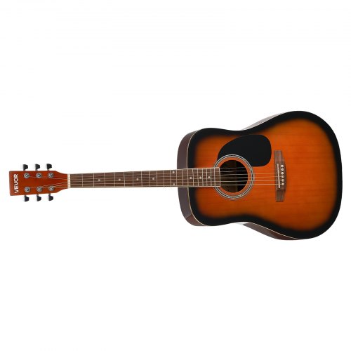 Dreadnought Acoustic Guitar 41 in 6String Sunburst Solid Spruce Top