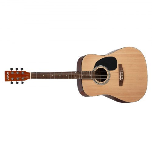 Dreadnought Acoustic Guitar 41 in 6String Natural Solid Spruce Top