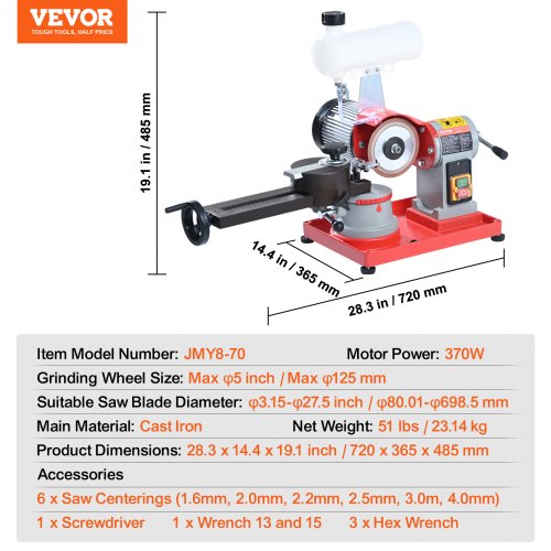 Circular Saw Blade Sharpener 370W Saw Blade Grinding with Water Injection