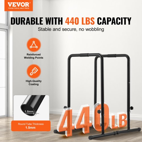 Dip Bars 440 lbs Capacity Heave Duty Dip Stand Station with Adjustable