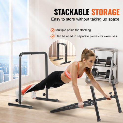 Dip Bars 440 lbs Capacity Heave Duty Dip Stand Station with Adjustable