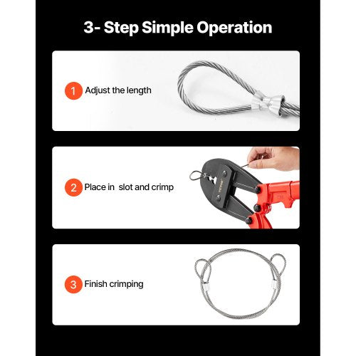 30 Hand Swager Swaging Tool for 532 14 and 516 Wire Rope Cable –