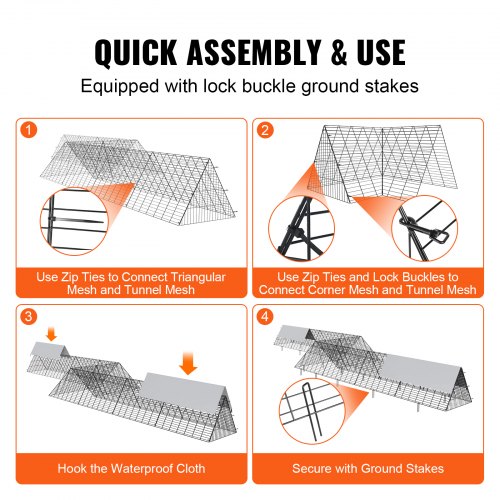 Chicken Tunnels 287 x 787 x 242 inchLxWxH Chicken Tunnels for Yard