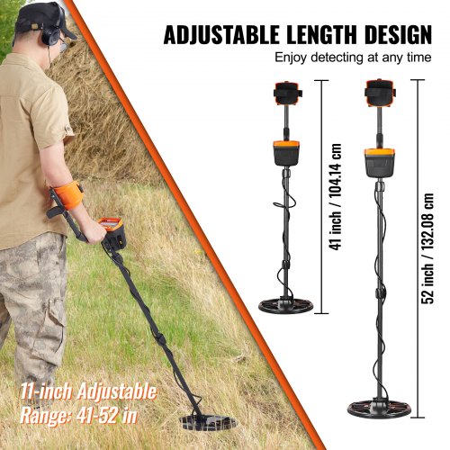 Metal Detector for Adults Kids 10 Inch Waterproof Search Coil with LCD