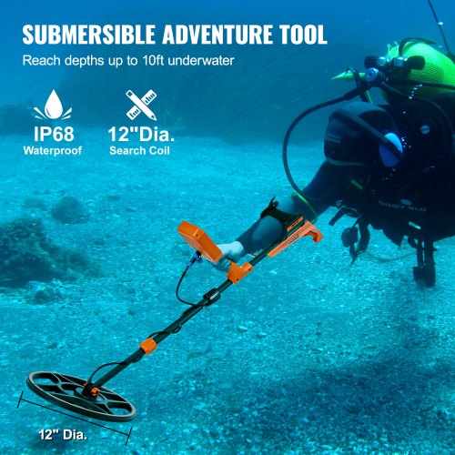 Waterproof Metal Detector 12 Coil Professional Rechargeable Gold
