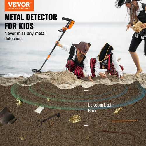 Metal Detector for Kids 6 Inch 2537 Adjustable Gold Detector IP68