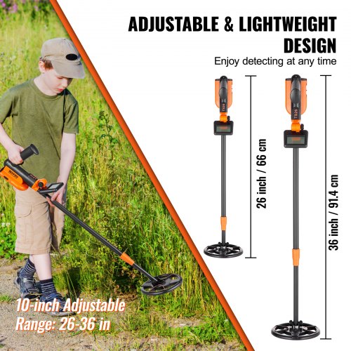 Metal Detector for Kids 6 Inch 2537 Adjustable Gold Detector IP68