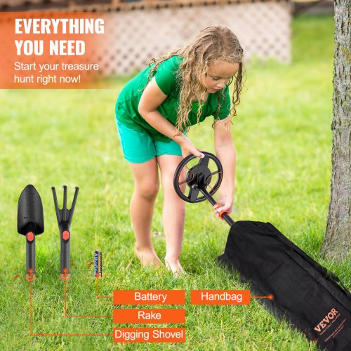 Metal Detector for Kids 6 Inch 2537 Adjustable Gold Detector IP68