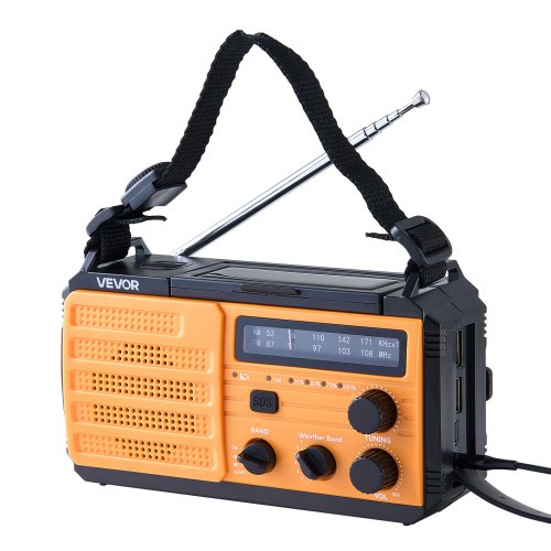 Emergency Weather Radio 8000mAh Battery FMAMWBNOAA Alert Solar Hand