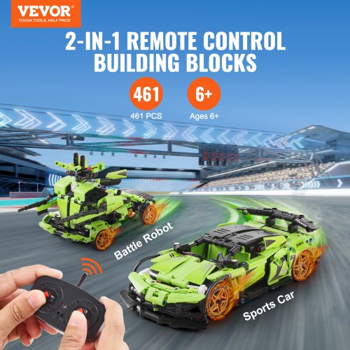 STEM Building Toys for Kids 2in1 461 PCS Blocks Remote Control Car