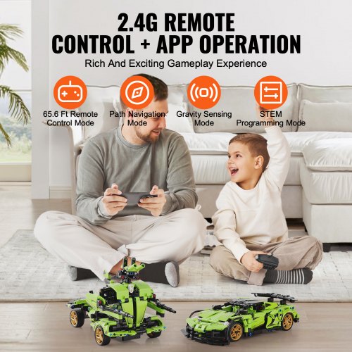 STEM Building Toys for Kids 2in1 461 PCS Blocks Remote Control Car