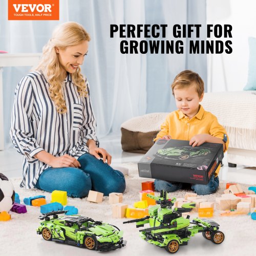 STEM Building Toys for Kids 2in1 461 PCS Blocks Remote Control Car