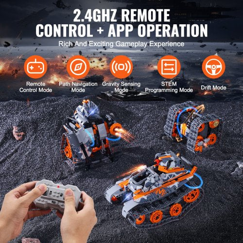 STEM Building Toys for Kids 5in1 554 PCS Remote Control Car Building