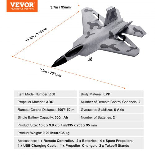 RC Plane 24GHZ 2 Channel Remote Control Airplane with 6Axis Gyro
