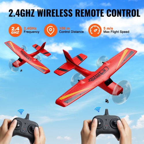 RC Plane 24GHZ 2 Channel Remote Control Airplane with 6Axis Gyro