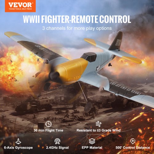 RC Plane 24GHZ 3 Channel Remote Control Airplane with 6Axis Gyro