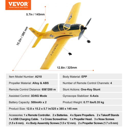 RC Plane 24GHZ 4 Channel Remote Control Airplane with 6Axis Gyro