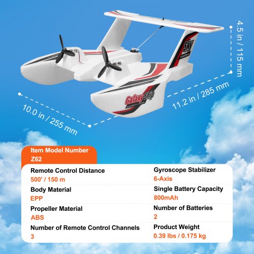 RC Plane 24GHZ 3 Channel Remote Control Airplane with 6Axis Gyro
