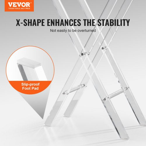 Acrylic Folding Tray Table Acrylic End Table with Folding X Leg Clear