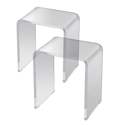 Acrylic End Table 2 pcs CShaped Lucite Side Tables Clear Acrylic Side
