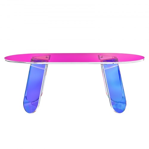 Acrylic Coffee Table Iridescent Acrylic End Table 13.8 inch high Colorful