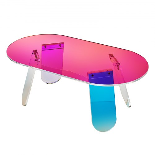 Acrylic Coffee Table Iridescent Acrylic End Table 13.8 inch high Colorful