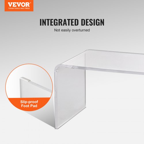 Acrylic Coffee Table CShaped Clear Acrylic End Table 16.3 inch high