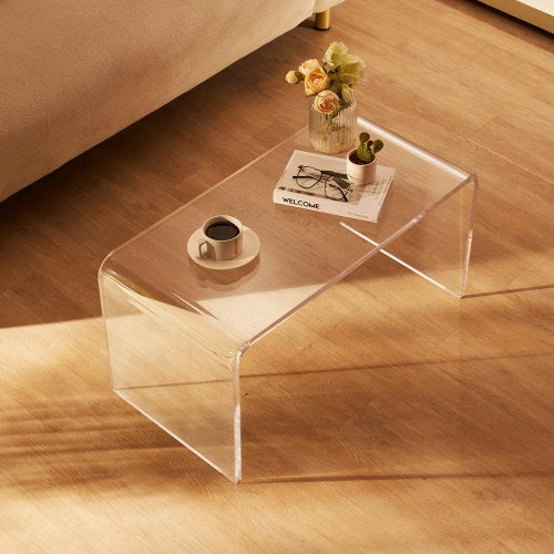 Acrylic Coffee Table CShaped Clear Acrylic End Table 16.3 inch high