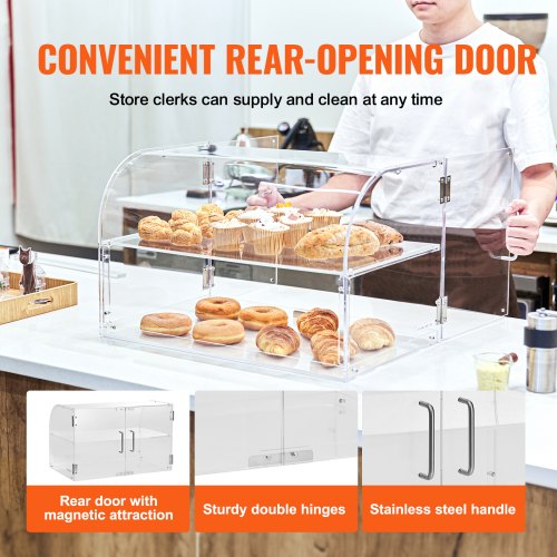Pastry Display Case 2Tier Commercial Countertop Bakery Display Case