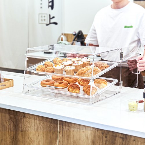 Pastry Display Case 2Tier Commercial Countertop Bakery Display Case