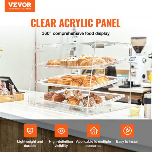 Pastry Display Case 3Tier Commercial Countertop Bakery Display Case