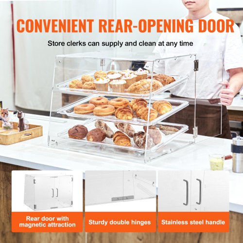 Pastry Display Case 3Tier Commercial Countertop Bakery Display Case